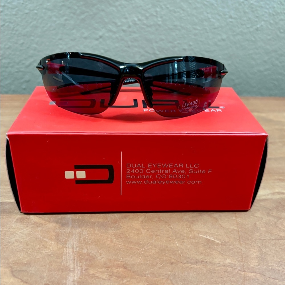 Dual Power Eyewear SL2 Zero Power Sunglasses Smoke Lens Color Protective Case